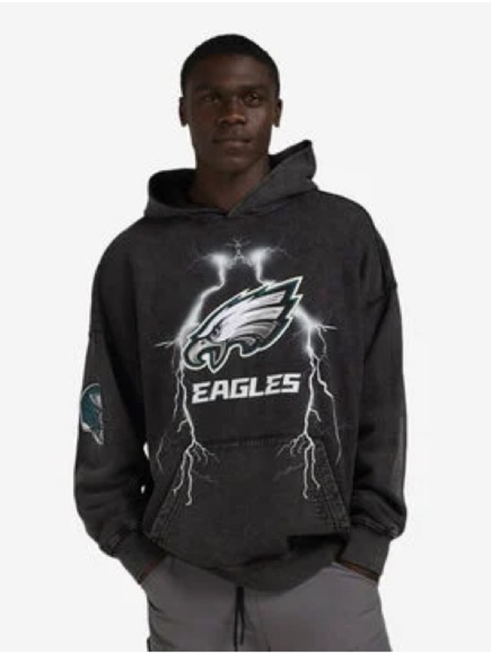 Philadelphia Eagles Black Lightning Graphic Hoodie